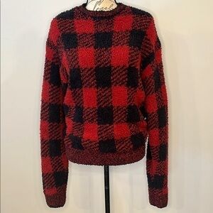 SKIMS plush buffalo plaid sweater S/M